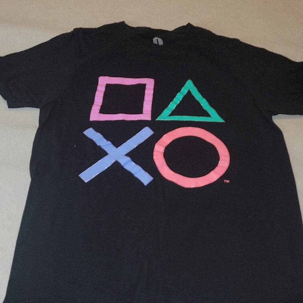 Sony Black T-Shirt with Colorful Symbols